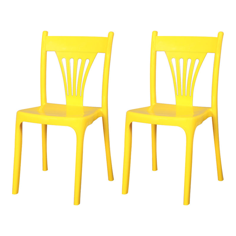Contemporary Style Dining Chairs Plastic Dining Armless Side Chair for Kitchen Yellow 2 Piece Set Clearhalo ' kitchen&dining_furn' 'Dining Chairs' 'Dining Tables & Seating' 'dining_chair' 'furn' 'furn_dining_chair' 'Furniture' 'furniture_dining_chair' 'Kitchen & Dining Furniture' 'kitchen' 4040661