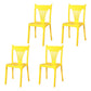 Contemporary Style Dining Chairs Plastic Dining Armless Side Chair for Kitchen Yellow 4 Piece Set Clearhalo ' kitchen&dining_furn' 'Dining Chairs' 'Dining Tables & Seating' 'dining_chair' 'furn' 'furn_dining_chair' 'Furniture' 'furniture_dining_chair' 'Kitchen & Dining Furniture' 'kitchen' 4040664