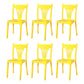 Contemporary Style Dining Chairs Plastic Dining Armless Side Chair for Kitchen Yellow 6 Piece Set Clearhalo ' kitchen&dining_furn' 'Dining Chairs' 'Dining Tables & Seating' 'dining_chair' 'furn' 'furn_dining_chair' 'Furniture' 'furniture_dining_chair' 'Kitchen & Dining Furniture' 'kitchen' 4040665