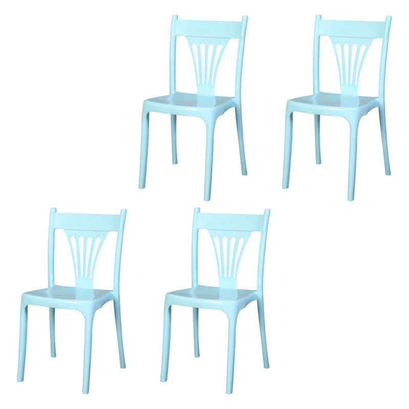 Contemporary Style Dining Chairs Plastic Dining Armless Side Chair for Kitchen Blue 4 Piece Set Clearhalo ' kitchen&dining_furn' 'Dining Chairs' 'Dining Tables & Seating' 'dining_chair' 'furn' 'furn_dining_chair' 'Furniture' 'furniture_dining_chair' 'Kitchen & Dining Furniture' 'kitchen' 4040667