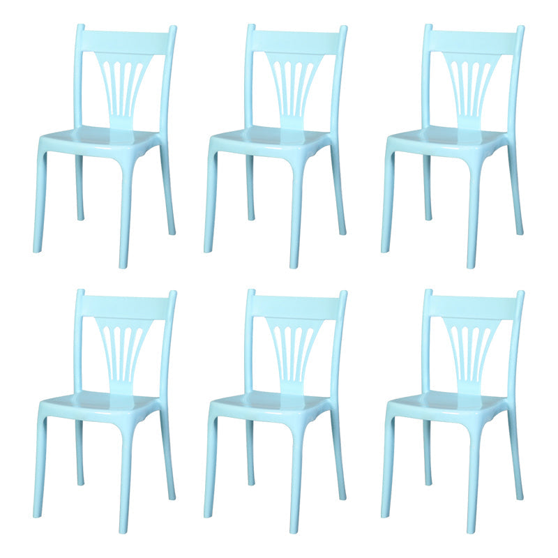 Contemporary Style Dining Chairs Plastic Dining Armless Side Chair for Kitchen Blue 6 Piece Set Clearhalo ' kitchen&dining_furn' 'Dining Chairs' 'Dining Tables & Seating' 'dining_chair' 'furn' 'furn_dining_chair' 'Furniture' 'furniture_dining_chair' 'Kitchen & Dining Furniture' 'kitchen' 4040668
