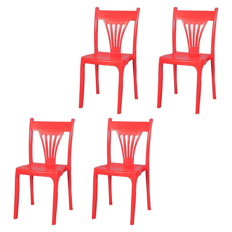 Contemporary Style Dining Chairs Plastic Dining Armless Side Chair for Kitchen Red 4 Piece Set Clearhalo ' kitchen&dining_furn' 'Dining Chairs' 'Dining Tables & Seating' 'dining_chair' 'furn' 'furn_dining_chair' 'Furniture' 'furniture_dining_chair' 'Kitchen & Dining Furniture' 'kitchen' 4040670