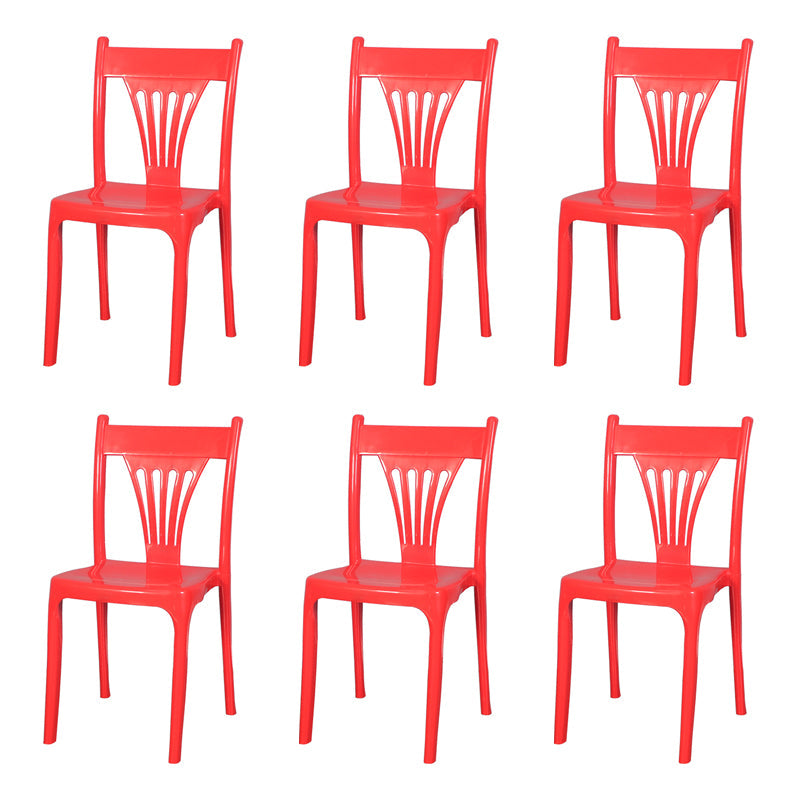 Contemporary Style Dining Chairs Plastic Dining Armless Side Chair for Kitchen Red 6 Piece Set Clearhalo ' kitchen&dining_furn' 'Dining Chairs' 'Dining Tables & Seating' 'dining_chair' 'furn' 'furn_dining_chair' 'Furniture' 'furniture_dining_chair' 'Kitchen & Dining Furniture' 'kitchen' 4040671