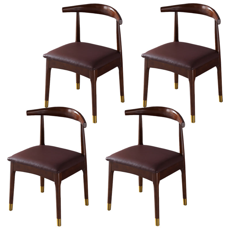 Scandinavian Indoor Side Chair Open Back Upholstered Wood Dining Room Chair Burgundy 4 Piece Set Clearhalo ' kitchen&dining_furn' 'Dining Chairs' 'Dining Tables & Seating' 'dining_chair' 'furn' 'furn_dining_chair' 'Furniture' 'furniture_dining_chair' 'Kitchen & Dining Furniture' 'kitchen' 4040709