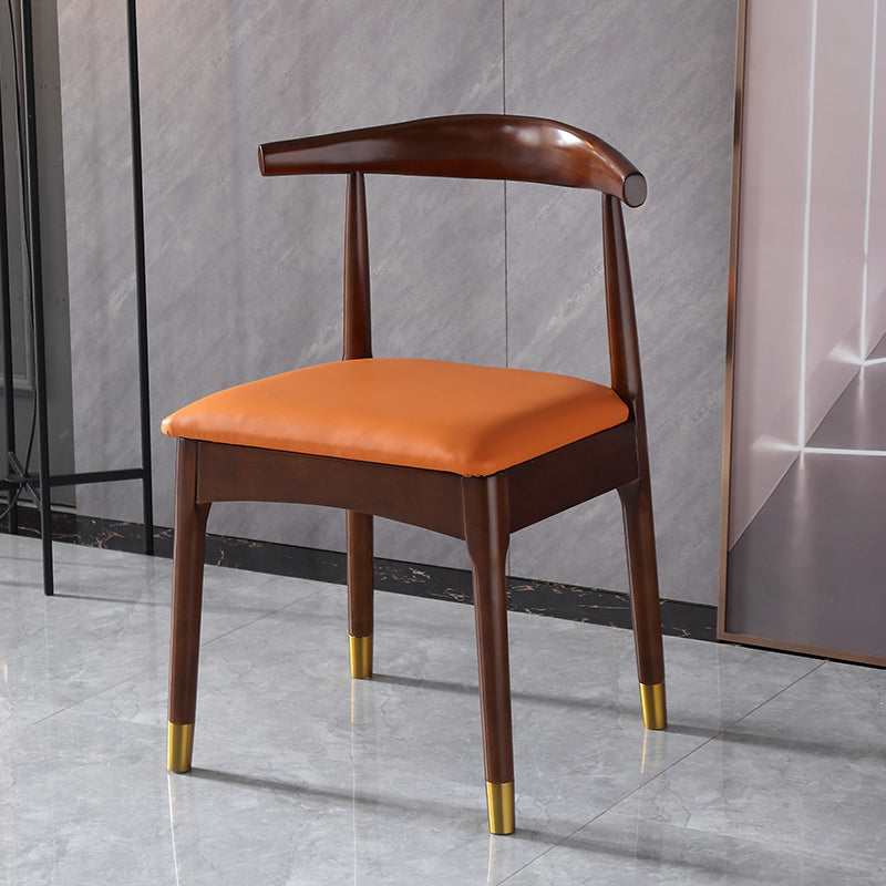 Scandinavian Indoor Side Chair Open Back Upholstered Wood Dining Room Chair Orange 1 Piece Clearhalo ' kitchen&dining_furn' 'Dining Chairs' 'Dining Tables & Seating' 'dining_chair' 'furn' 'furn_dining_chair' 'Furniture' 'furniture_dining_chair' 'Kitchen & Dining Furniture' 'kitchen' 4040715