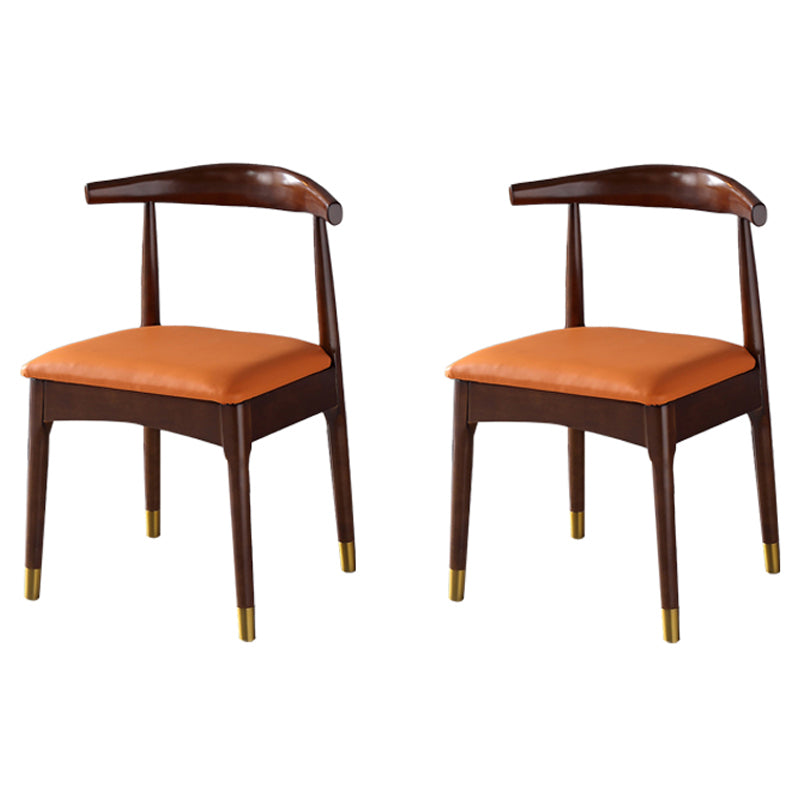 Scandinavian Indoor Side Chair Open Back Upholstered Wood Dining Room Chair Orange 2 Piece Set Clearhalo ' kitchen&dining_furn' 'Dining Chairs' 'Dining Tables & Seating' 'dining_chair' 'furn' 'furn_dining_chair' 'Furniture' 'furniture_dining_chair' 'Kitchen & Dining Furniture' 'kitchen' 4040716