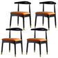 Scandinavian Indoor Side Chair Open Back Upholstered Wood Dining Room Chair Orange 4 Piece Set Clearhalo ' kitchen&dining_furn' 'Dining Chairs' 'Dining Tables & Seating' 'dining_chair' 'furn' 'furn_dining_chair' 'Furniture' 'furniture_dining_chair' 'Kitchen & Dining Furniture' 'kitchen' 4040717