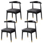 Scandinavian Indoor Side Chair Open Back Upholstered Wood Dining Room Chair Dark Gray-Black 4 Piece Set Clearhalo ' kitchen&dining_furn' 'Dining Chairs' 'Dining Tables & Seating' 'dining_chair' 'furn' 'furn_dining_chair' 'Furniture' 'furniture_dining_chair' 'Kitchen & Dining Furniture' 'kitchen' 4040720