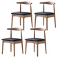 Scandinavian Indoor Side Chair Open Back Upholstered Wood Dining Room Chair Black-Wood 4 Piece Set Clearhalo ' kitchen&dining_furn' 'Dining Chairs' 'Dining Tables & Seating' 'dining_chair' 'furn' 'furn_dining_chair' 'Furniture' 'furniture_dining_chair' 'Kitchen & Dining Furniture' 'kitchen' 4040723