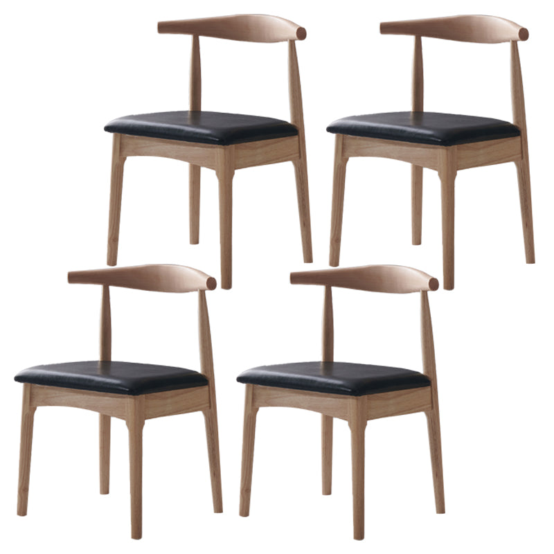 Scandinavian Indoor Side Chair Open Back Upholstered Wood Dining Room Chair Black-Wood 4 Piece Set Clearhalo ' kitchen&dining_furn' 'Dining Chairs' 'Dining Tables & Seating' 'dining_chair' 'furn' 'furn_dining_chair' 'Furniture' 'furniture_dining_chair' 'Kitchen & Dining Furniture' 'kitchen' 4040723