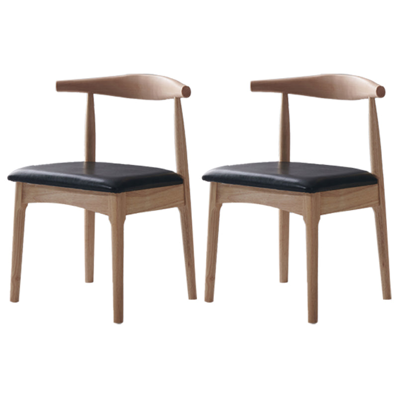 Scandinavian Indoor Side Chair Open Back Upholstered Wood Dining Room Chair Black-Wood 2 Piece Set Clearhalo ' kitchen&dining_furn' 'Dining Chairs' 'Dining Tables & Seating' 'dining_chair' 'furn' 'furn_dining_chair' 'Furniture' 'furniture_dining_chair' 'Kitchen & Dining Furniture' 'kitchen' 4040725