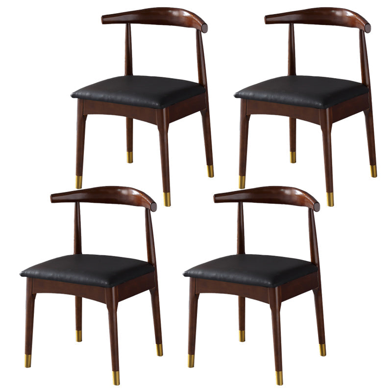 Scandinavian Indoor Side Chair Open Back Upholstered Wood Dining Room Chair Gold-Black 4 Piece Set Clearhalo ' kitchen&dining_furn' 'Dining Chairs' 'Dining Tables & Seating' 'dining_chair' 'furn' 'furn_dining_chair' 'Furniture' 'furniture_dining_chair' 'Kitchen & Dining Furniture' 'kitchen' 4040729