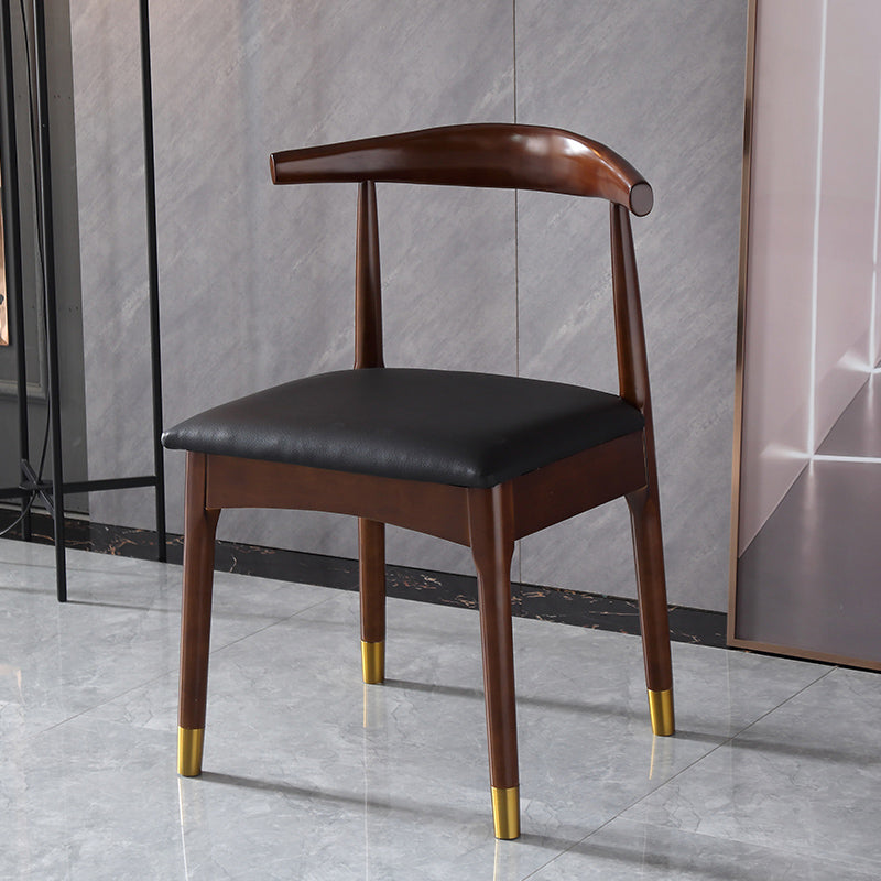 Scandinavian Indoor Side Chair Open Back Upholstered Wood Dining Room Chair Gold-Black 1 Piece Clearhalo ' kitchen&dining_furn' 'Dining Chairs' 'Dining Tables & Seating' 'dining_chair' 'furn' 'furn_dining_chair' 'Furniture' 'furniture_dining_chair' 'Kitchen & Dining Furniture' 'kitchen' 4040730
