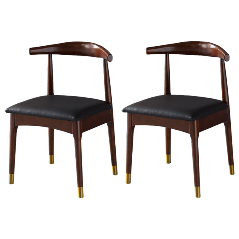 Scandinavian Indoor Side Chair Open Back Upholstered Wood Dining Room Chair Gold-Black 2 Piece Set Clearhalo ' kitchen&dining_furn' 'Dining Chairs' 'Dining Tables & Seating' 'dining_chair' 'furn' 'furn_dining_chair' 'Furniture' 'furniture_dining_chair' 'Kitchen & Dining Furniture' 'kitchen' 4040731