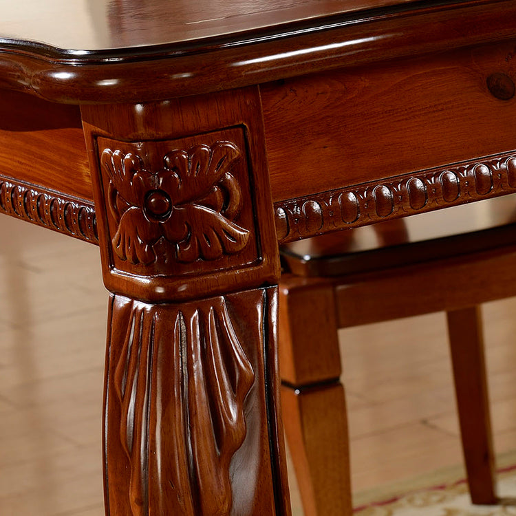 Rectangle 4 Legs Mid-Century Dining Table Wood Color Fixed Table of Solid Wood Clearhalo ' dining_table' 'Dining Tables & Seating' 'Dining Tables' 'furn' 'furn_dining_table' 'Furniture' 'furniture_dining_table' 'Kitchen & Dining Furniture' 'kitchen&dining_furn' 'kitchen' 'kitchen_dining_table' 4050619