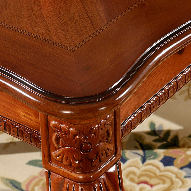 Rectangle 4 Legs Mid-Century Dining Table Wood Color Fixed Table of Solid Wood Clearhalo ' dining_table' 'Dining Tables & Seating' 'Dining Tables' 'furn' 'furn_dining_table' 'Furniture' 'furniture_dining_table' 'Kitchen & Dining Furniture' 'kitchen&dining_furn' 'kitchen' 'kitchen_dining_table' 4050620