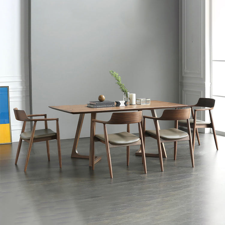 Double Pedestal Home Furniture Pine Solid Wood Rectangle Dining Room Collection Clearhalo ' dining_table' 'Dining Tables & Seating' 'Dining Tables' 'furn' 'furn_dining_table' 'Furniture' 'furniture_dining_table' 'Kitchen & Dining Furniture' 'kitchen&dining_furn' 'kitchen' 'kitchen_dining_table' 4050628