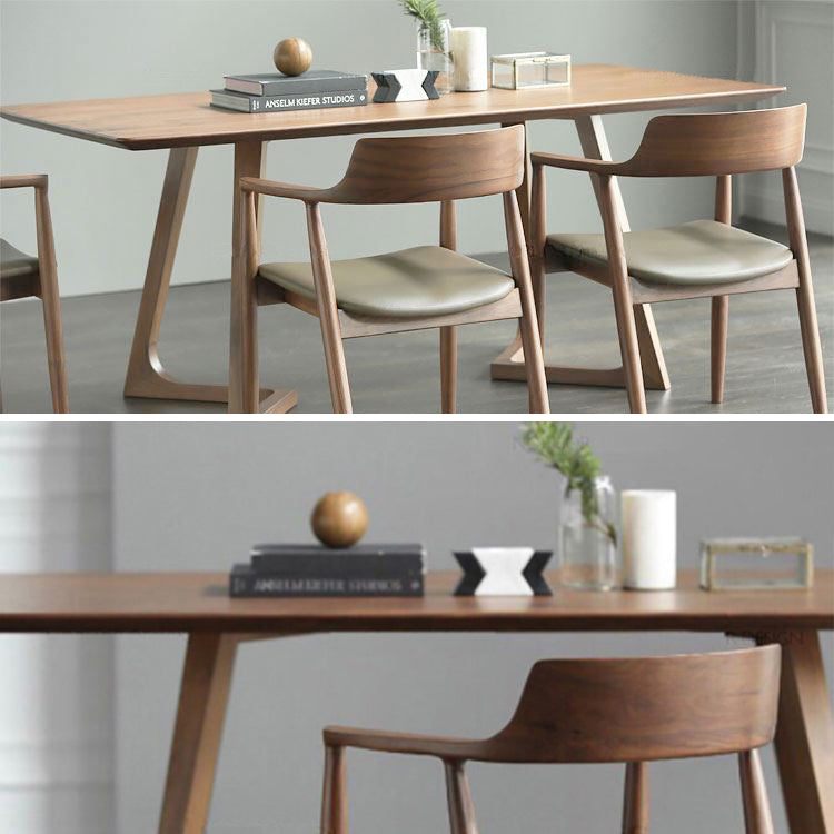 Double Pedestal Home Furniture Pine Solid Wood Rectangle Dining Room Collection Clearhalo ' dining_table' 'Dining Tables & Seating' 'Dining Tables' 'furn' 'furn_dining_table' 'Furniture' 'furniture_dining_table' 'Kitchen & Dining Furniture' 'kitchen&dining_furn' 'kitchen' 'kitchen_dining_table' 4050632