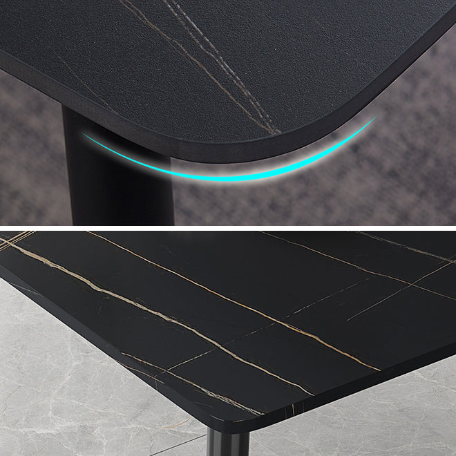 Industrial Kitchen Sintered Stone Top Dining Table Rectangle Dining Table with 4 Legs Base Clearhalo ' dining_table' 'Dining Tables & Seating' 'Dining Tables' 'furn' 'furn_dining_table' 'Furniture' 'furniture_dining_table' 'Kitchen & Dining Furniture' 'kitchen&dining_furn' 'kitchen' 'kitchen_dining_table' 4050645