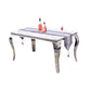 Rectangle Mid-Century Dining Table Four-Color Fixed Table for Dining Room Marble White Clearhalo ' dining_table' 'Dining Tables & Seating' 'Dining Tables' 'furn' 'furn_dining_table' 'Furniture' 'furniture_dining_table' 'Kitchen & Dining Furniture' 'kitchen&dining_furn' 'kitchen' 'kitchen_dining_table' 4050722