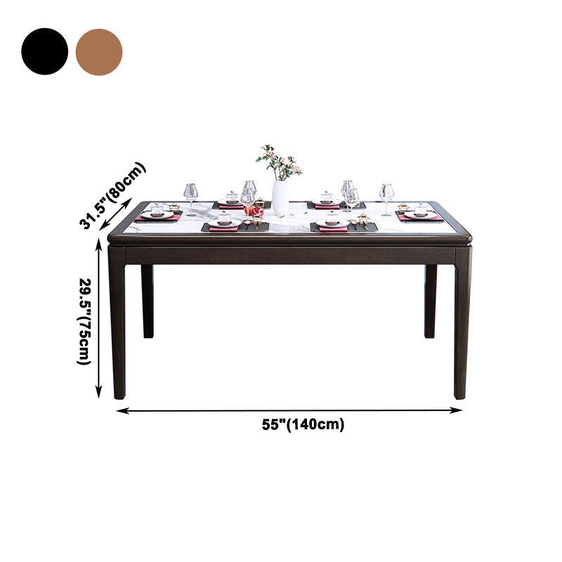 Rectangle Wood Color Dining Table Sintered Stone Table Mid-Century with 4 Legs Clearhalo ' dining_table' 'Dining Tables & Seating' 'Dining Tables' 'furn' 'furn_dining_table' 'Furniture' 'furniture_dining_table' 'Kitchen & Dining Furniture' 'kitchen&dining_furn' 'kitchen' 'kitchen_dining_table' 4050744