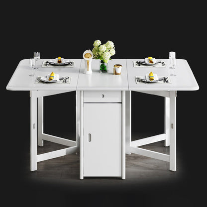 Contemporary Style Dining Site Table Drop-Leaf Dining Table for Dining Room Wood 51.2"L x 35.4"W x 29.5"H Without Chairs Clearhalo ' dining_table' 'Dining Tables & Seating' 'Dining Tables' 'furn' 'furn_dining_table' 'Furniture' 'furniture_dining_table' 'Kitchen & Dining Furniture' 'kitchen&dining_furn' 'kitchen' 'kitchen_dining_table' 4050748