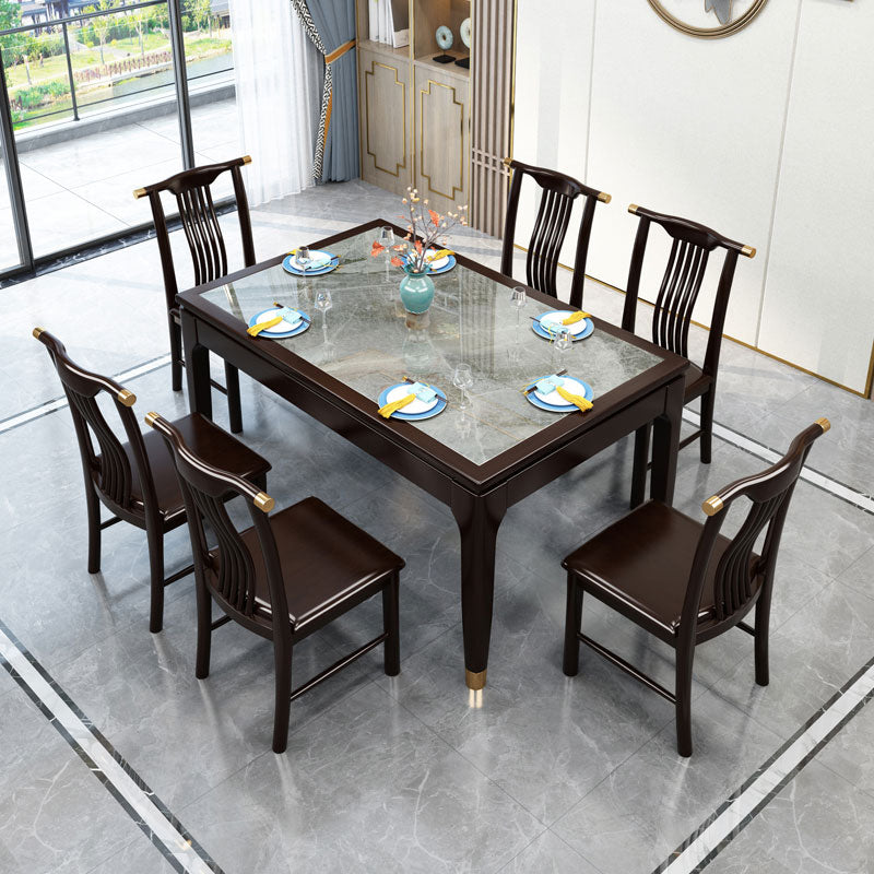 Rectangle Shape Dining Table Sintered Stone Table Mid-Century with 4 Legs Gray Without Chairs Clearhalo ' dining_table' 'Dining Tables & Seating' 'Dining Tables' 'furn' 'furn_dining_table' 'Furniture' 'furniture_dining_table' 'Kitchen & Dining Furniture' 'kitchen&dining_furn' 'kitchen' 'kitchen_dining_table' 4050776