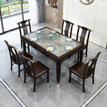 Rectangle Shape Dining Table Sintered Stone Table Mid-Century with 4 Legs Gray Without Chairs Clearhalo ' dining_table' 'Dining Tables & Seating' 'Dining Tables' 'furn' 'furn_dining_table' 'Furniture' 'furniture_dining_table' 'Kitchen & Dining Furniture' 'kitchen&dining_furn' 'kitchen' 'kitchen_dining_table' 4050776
