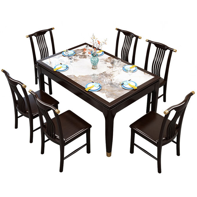 Rectangle Shape Dining Table Sintered Stone Table Mid-Century with 4 Legs White Without Chairs Clearhalo ' dining_table' 'Dining Tables & Seating' 'Dining Tables' 'furn' 'furn_dining_table' 'Furniture' 'furniture_dining_table' 'Kitchen & Dining Furniture' 'kitchen&dining_furn' 'kitchen' 'kitchen_dining_table' 4050780