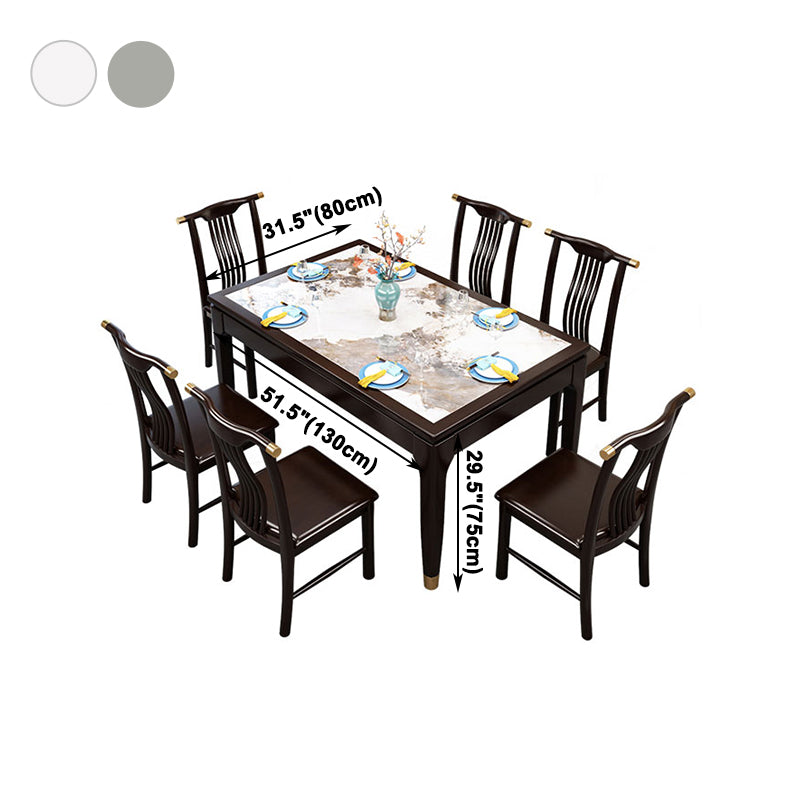 Rectangle Shape Dining Table Sintered Stone Table Mid-Century with 4 Legs Clearhalo ' dining_table' 'Dining Tables & Seating' 'Dining Tables' 'furn' 'furn_dining_table' 'Furniture' 'furniture_dining_table' 'Kitchen & Dining Furniture' 'kitchen&dining_furn' 'kitchen' 'kitchen_dining_table' 4050783