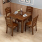 Square Industrial Dining Table Wood Color Fixed Table with Solid Rubberwood Clearhalo ' dining_table' 'Dining Tables & Seating' 'Dining Tables' 'furn' 'furn_dining_table' 'Furniture' 'furniture_dining_table' 'Kitchen & Dining Furniture' 'kitchen&dining_furn' 'kitchen' 'kitchen_dining_table' 4050792