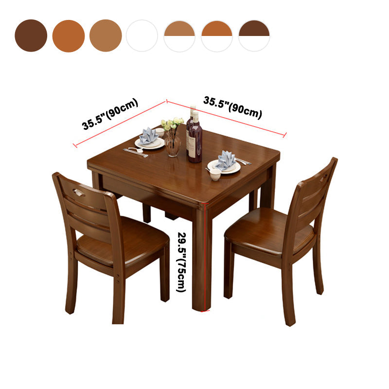 Square Industrial Dining Table Wood Color Fixed Table with Solid Rubberwood Clearhalo ' dining_table' 'Dining Tables & Seating' 'Dining Tables' 'furn' 'furn_dining_table' 'Furniture' 'furniture_dining_table' 'Kitchen & Dining Furniture' 'kitchen&dining_furn' 'kitchen' 'kitchen_dining_table' 4050797
