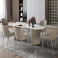 Glam Sintered Stone Top Dining Table Standard Kitchen Dining Table with Double Pedestal Bases Clearhalo ' dining_table' 'Dining Tables & Seating' 'Dining Tables' 'furn' 'furn_dining_table' 'Furniture' 'furniture_dining_table' 'Kitchen & Dining Furniture' 'kitchen&dining_furn' 'kitchen' 'kitchen_dining_table' 4050800