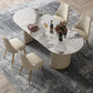 Glam Sintered Stone Top Dining Table Standard Kitchen Dining Table with Double Pedestal Bases Pandora Gold Without Chairs Clearhalo ' dining_table' 'Dining Tables & Seating' 'Dining Tables' 'furn' 'furn_dining_table' 'Furniture' 'furniture_dining_table' 'Kitchen & Dining Furniture' 'kitchen&dining_furn' 'kitchen' 'kitchen_dining_table' 4050801