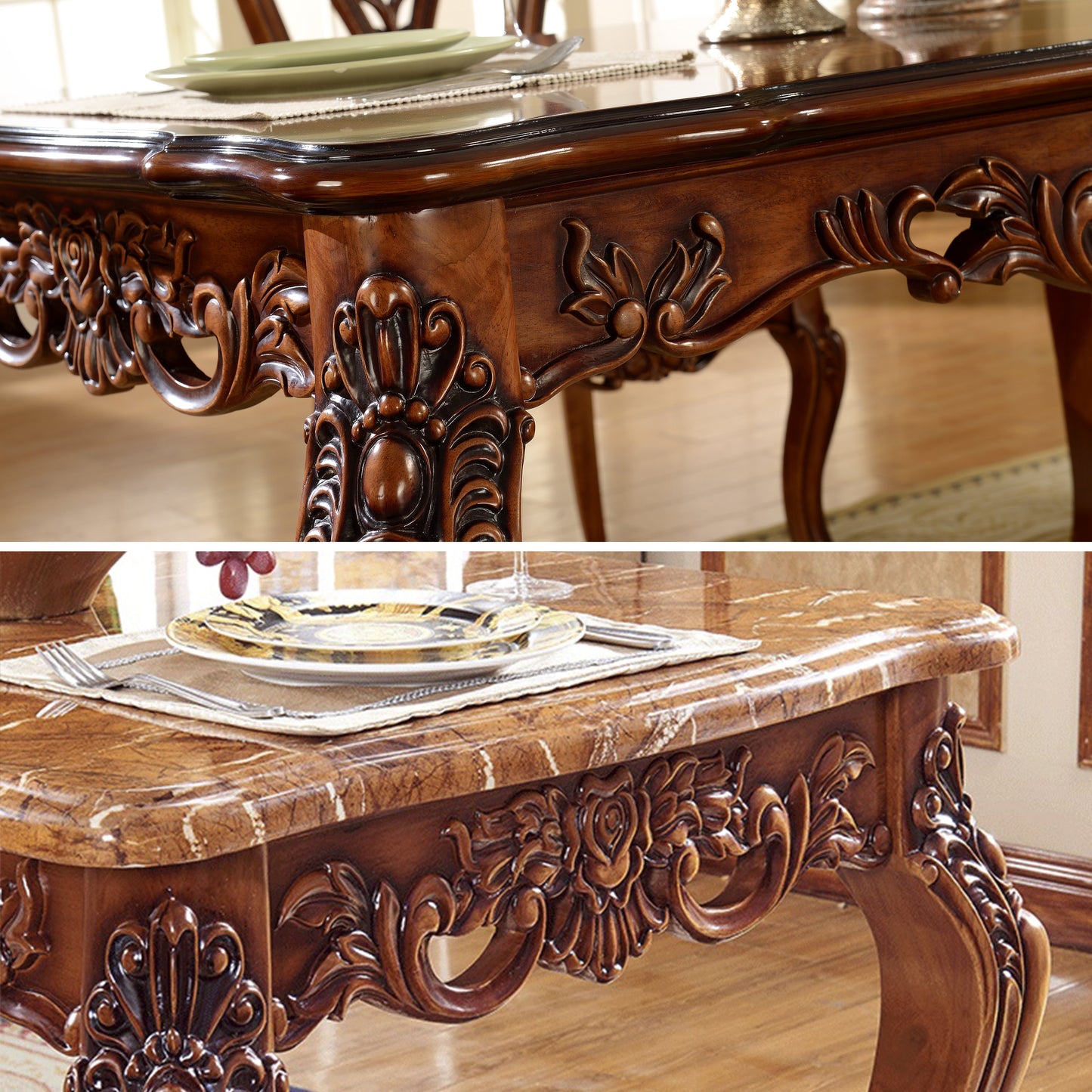 Rectangle Shape Wood Color Dining Table Fixed Table Victorian Style with 4 Legs Clearhalo ' dining_table' 'Dining Tables & Seating' 'Dining Tables' 'furn' 'furn_dining_table' 'Furniture' 'furniture_dining_table' 'Kitchen & Dining Furniture' 'kitchen&dining_furn' 'kitchen' 'kitchen_dining_table' 4050817