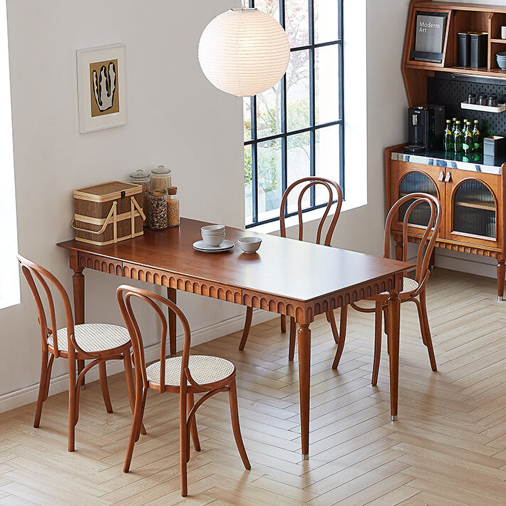 Mid-Century Brown Solid Wood Dining Table Rectangle Standard Dining Table for Kitchen Clearhalo ' dining_table' 'Dining Tables & Seating' 'Dining Tables' 'furn' 'furn_dining_table' 'Furniture' 'furniture_dining_table' 'Kitchen & Dining Furniture' 'kitchen&dining_furn' 'kitchen' 'kitchen_dining_table' 4050887