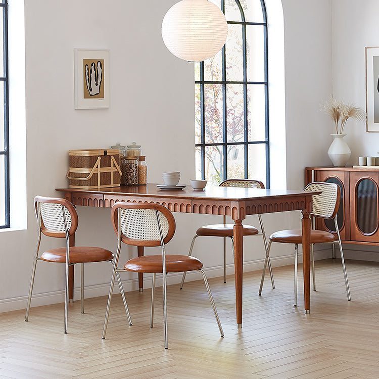 Mid-Century Brown Solid Wood Dining Table Rectangle Standard Dining Table for Kitchen Clearhalo ' dining_table' 'Dining Tables & Seating' 'Dining Tables' 'furn' 'furn_dining_table' 'Furniture' 'furniture_dining_table' 'Kitchen & Dining Furniture' 'kitchen&dining_furn' 'kitchen' 'kitchen_dining_table' 4050888