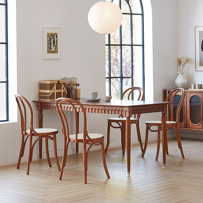 Mid-Century Brown Solid Wood Dining Table Rectangle Standard Dining Table for Kitchen Clearhalo ' dining_table' 'Dining Tables & Seating' 'Dining Tables' 'furn' 'furn_dining_table' 'Furniture' 'furniture_dining_table' 'Kitchen & Dining Furniture' 'kitchen&dining_furn' 'kitchen' 'kitchen_dining_table' 4050889