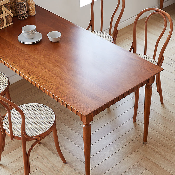 Mid-Century Brown Solid Wood Dining Table Rectangle Standard Dining Table for Kitchen Clearhalo ' dining_table' 'Dining Tables & Seating' 'Dining Tables' 'furn' 'furn_dining_table' 'Furniture' 'furniture_dining_table' 'Kitchen & Dining Furniture' 'kitchen&dining_furn' 'kitchen' 'kitchen_dining_table' 4050890