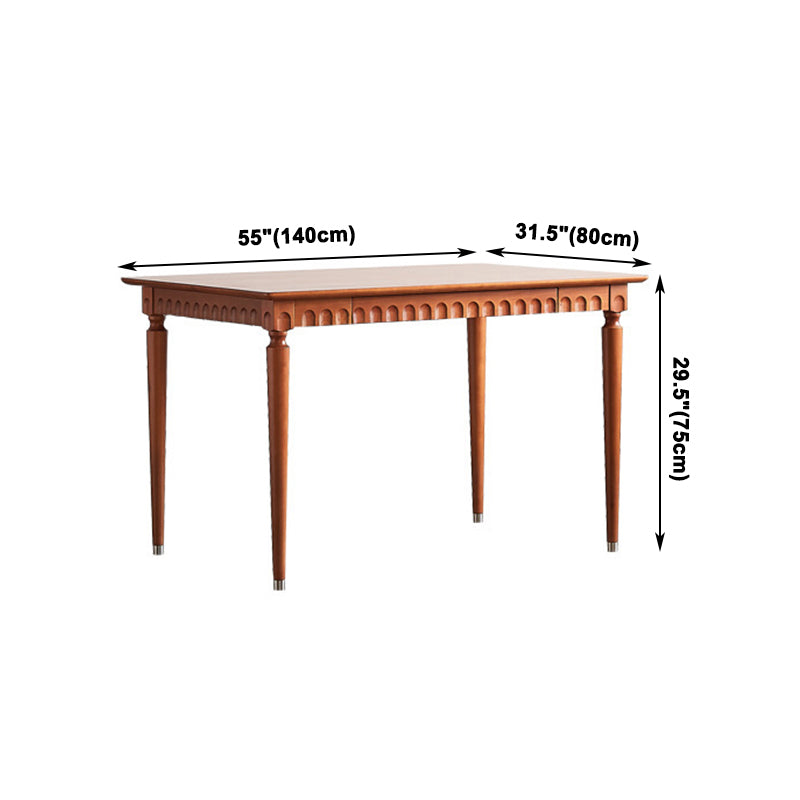 Mid-Century Brown Solid Wood Dining Table Rectangle Standard Dining Table for Kitchen Clearhalo ' dining_table' 'Dining Tables & Seating' 'Dining Tables' 'furn' 'furn_dining_table' 'Furniture' 'furniture_dining_table' 'Kitchen & Dining Furniture' 'kitchen&dining_furn' 'kitchen' 'kitchen_dining_table' 4050895