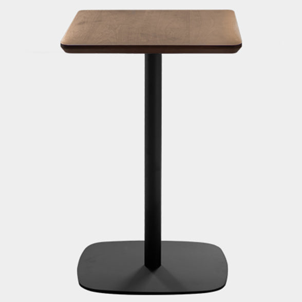 Metal Industrial Square Dining Table Solid Wood Top Table with Pedestal Base Walnut Without Chairs Clearhalo ' dining_table' 'Dining Tables & Seating' 'Dining Tables' 'furn' 'furn_dining_table' 'Furniture' 'furniture_dining_table' 'Kitchen & Dining Furniture' 'kitchen&dining_furn' 'kitchen' 'kitchen_dining_table' 4050898