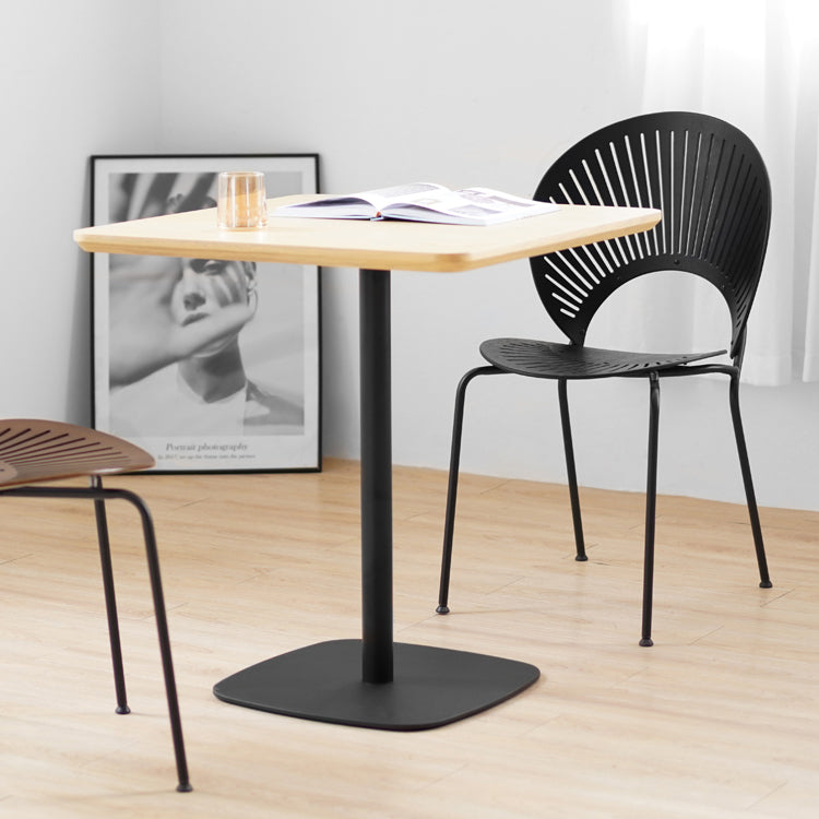 Metal Industrial Square Dining Table Solid Wood Top Table with Pedestal Base Clearhalo ' dining_table' 'Dining Tables & Seating' 'Dining Tables' 'furn' 'furn_dining_table' 'Furniture' 'furniture_dining_table' 'Kitchen & Dining Furniture' 'kitchen&dining_furn' 'kitchen' 'kitchen_dining_table' 4050910