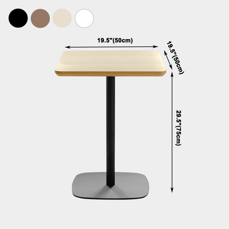 Metal Industrial Square Dining Table Solid Wood Top Table with Pedestal Base Clearhalo ' dining_table' 'Dining Tables & Seating' 'Dining Tables' 'furn' 'furn_dining_table' 'Furniture' 'furniture_dining_table' 'Kitchen & Dining Furniture' 'kitchen&dining_furn' 'kitchen' 'kitchen_dining_table' 4050913