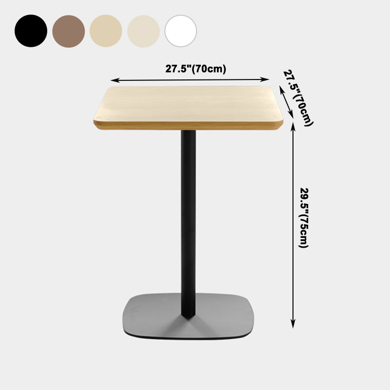Metal Industrial Square Dining Table Solid Wood Top Table with Pedestal Base Clearhalo ' dining_table' 'Dining Tables & Seating' 'Dining Tables' 'furn' 'furn_dining_table' 'Furniture' 'furniture_dining_table' 'Kitchen & Dining Furniture' 'kitchen&dining_furn' 'kitchen' 'kitchen_dining_table' 4050915