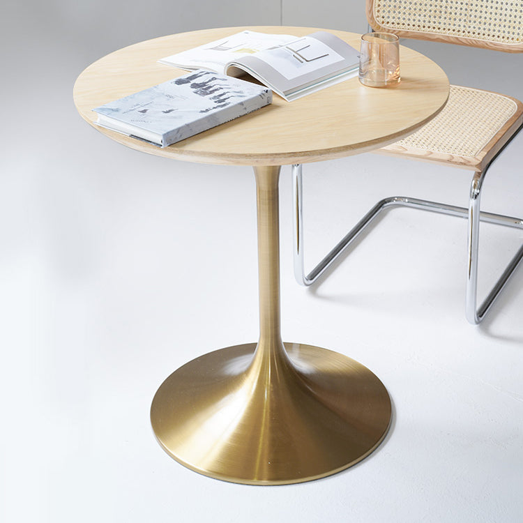 Metal Contemporary Round Dining Table Solid Wood Table for Dining Room Clearhalo ' dining_table' 'Dining Tables & Seating' 'Dining Tables' 'furn' 'furn_dining_table' 'Furniture' 'furniture_dining_table' 'Kitchen & Dining Furniture' 'kitchen&dining_furn' 'kitchen' 'kitchen_dining_table' 4050921