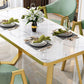 Glam White Top Dining Table Rectangle Standard Dining Table for Kitchen Clearhalo ' dining_table' 'Dining Tables & Seating' 'Dining Tables' 'furn' 'furn_dining_table' 'Furniture' 'furniture_dining_table' 'Kitchen & Dining Furniture' 'kitchen&dining_furn' 'kitchen' 'kitchen_dining_table' 4050964