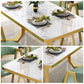 Glam White Top Dining Table Rectangle Standard Dining Table for Kitchen Clearhalo ' dining_table' 'Dining Tables & Seating' 'Dining Tables' 'furn' 'furn_dining_table' 'Furniture' 'furniture_dining_table' 'Kitchen & Dining Furniture' 'kitchen&dining_furn' 'kitchen' 'kitchen_dining_table' 4050967
