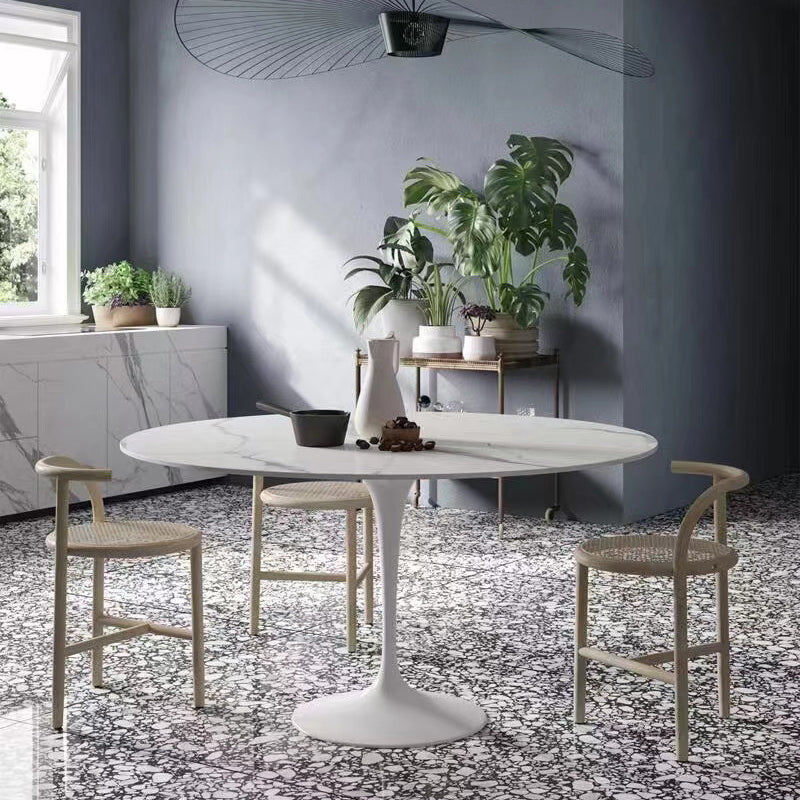 Metal Modern Round Table Sintered Stone Table for Kitchen and Dining Room Clearhalo ' dining_table' 'Dining Tables & Seating' 'Dining Tables' 'furn' 'furn_dining_table' 'Furniture' 'furniture_dining_table' 'Kitchen & Dining Furniture' 'kitchen&dining_furn' 'kitchen' 'kitchen_dining_table' 4050971