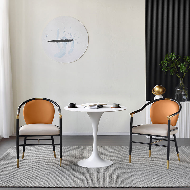 Metal Modern Round Table Sintered Stone Table for Kitchen and Dining Room Clearhalo ' dining_table' 'Dining Tables & Seating' 'Dining Tables' 'furn' 'furn_dining_table' 'Furniture' 'furniture_dining_table' 'Kitchen & Dining Furniture' 'kitchen&dining_furn' 'kitchen' 'kitchen_dining_table' 4050973
