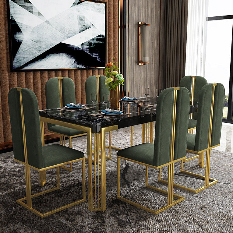 Glam Rectangle Shape Marble Dining Table Kitchen Standard Dining Table with 4 Legs Base Clearhalo ' dining_table' 'Dining Tables & Seating' 'Dining Tables' 'furn' 'furn_dining_table' 'Furniture' 'furniture_dining_table' 'Kitchen & Dining Furniture' 'kitchen&dining_furn' 'kitchen' 'kitchen_dining_table' 4050990